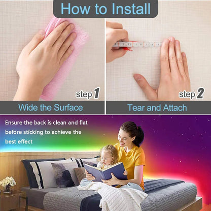 RGB 5050 Led Strip Lights Smart Home TV USB Wall Lamps Ramadan Decoration 2023 Bedroom Closets Aesthetic Room Decor Night Light