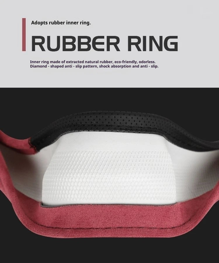 Steering Wheel Cover Suede D Shape Wine Red Four Seasons Breathable Non Slip Sweat Absorbent Comfortable Car Steering Protector