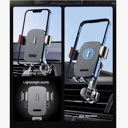 Car Phone Holder New Universal Phone Holder with Hook Clip, Automatic Locking Without Blocking Air Outlet, Car Ventilation