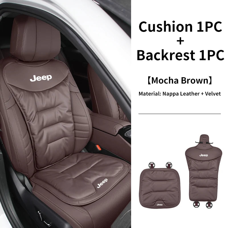 Car Velvet Cushion Vinter Leather Backrest Seat Cover Accessories For Jeep Grand Cherokee Compass Patriot Renegade Wrangler Libe
