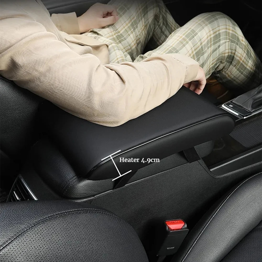 PU Leathe Center Console Heightening Comfort Armrest Pad Cover Universal Armrest Cushion Fit for Most Cars（31cm*20cm*4.5cm）
