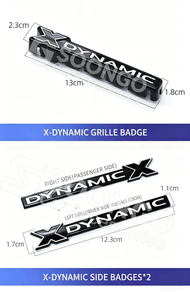 For Land Rover Defender 90 110 130 2020-2026 X-DYNAMIC Car Front Grille Emblem Side Badge Logo Decorative Strip Modified Sticker