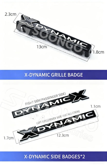 For Land Rover Defender 90 110 130 2020-2026 X-DYNAMIC Car Front Grille Emblem Side Badge Logo Decorative Strip Modified Sticker