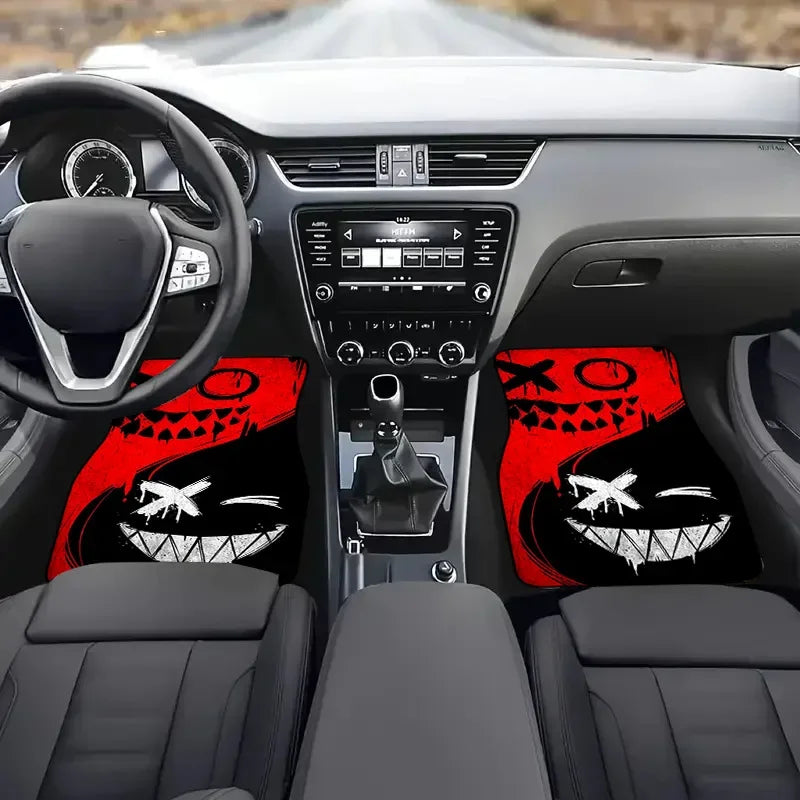 4pcs Car Floor Mats, Polyester Fiber All-season Universal Floor Mats with Anti-slip Base, Easy To Clean Car Interior Accessories