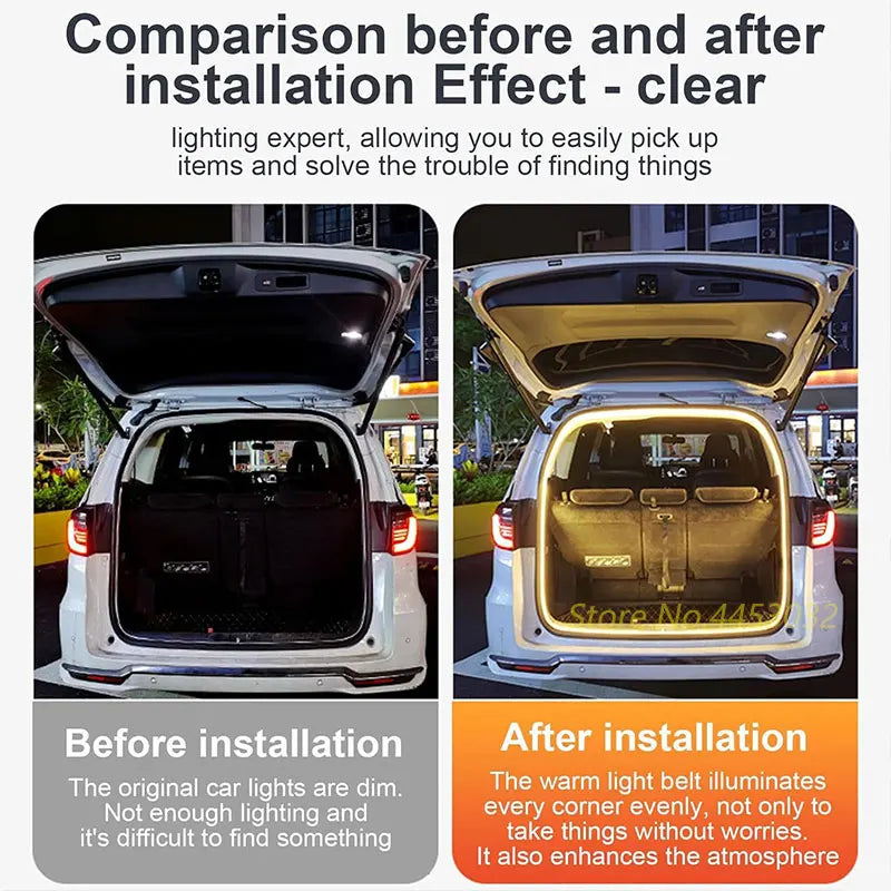 Car Trunk Light Strip For Audi A6 Q5 A4 A8 Q7 A3 Q3 TT R8 A5 S4 S6 Q8 RS4 RS6 LED Interior Atmosphere Light 12V 4M