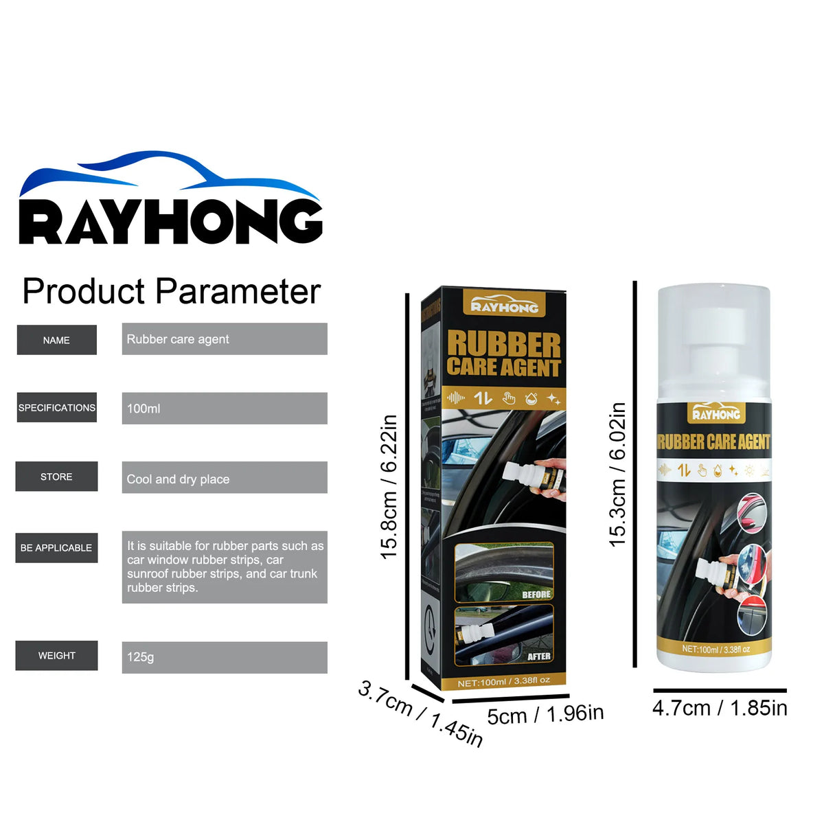 Spray Renovador de Borracha Automotiva - Agente de Limpeza e Proteção