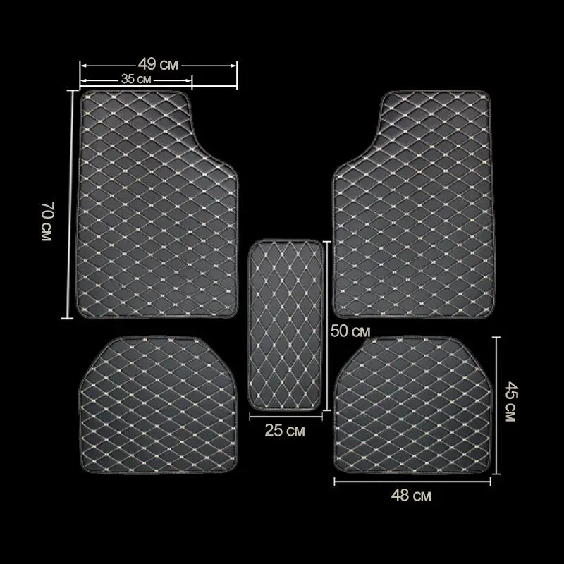 5 pcs Waterproof Leather Car Floor Mats Universal Auto Foot Pad Protector Automobile Interior Carpet Car Accessories Interior