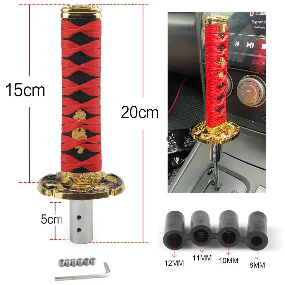 Universal Car Gear Shift Knob Katana Samurai Sword Shift Knob Aluminum Shifter Lever With Adapters Gear Shift Knob 10/15/26cm