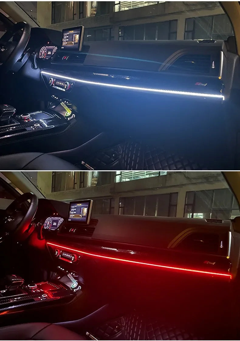 Colorful LED Car Interior Hidden App Remote Control Atmosphere Lamp USB Car Ambient Light Acrylic Strips Dashboard Lights RGB