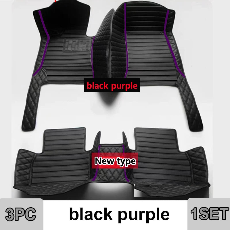 Car Mats Floor For Peugeot 5008 P87 2017~2023 7seat Luxury Leather Mat Car Floor Mats Universal Waterproof Cocho Car Accessories