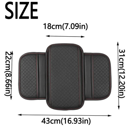 Universal Auto Armrest Pad PU Leather Durable Center Console Cushion with Storage Pocket Waterproof Car Armrest Cover Vehicle