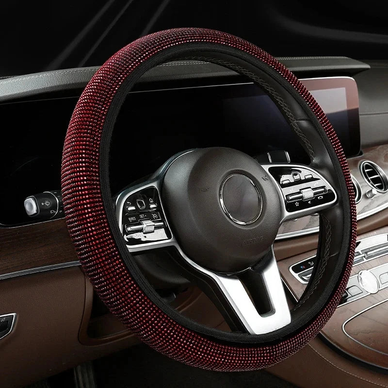 Crystal Car Steering Wheel Cover Bling Diamond Car Steering Wheel Cover RhinestonesAuto Interior Decoration Accessories