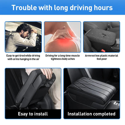 Car Strip Armrest Cushion Mat Auto Center Console Pad Memory Foam Armrest Box Hand Rest Pillow Universal Fit for Most Vehicles