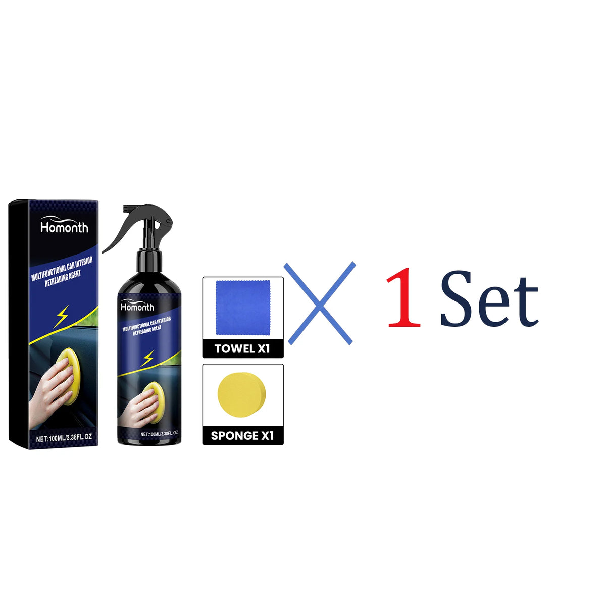 Car Interior Detailer Spray 100ml Multi Purpose Interior Cleaner & Protectant for Dashboard Plastic Trim UV Protection DustProof
