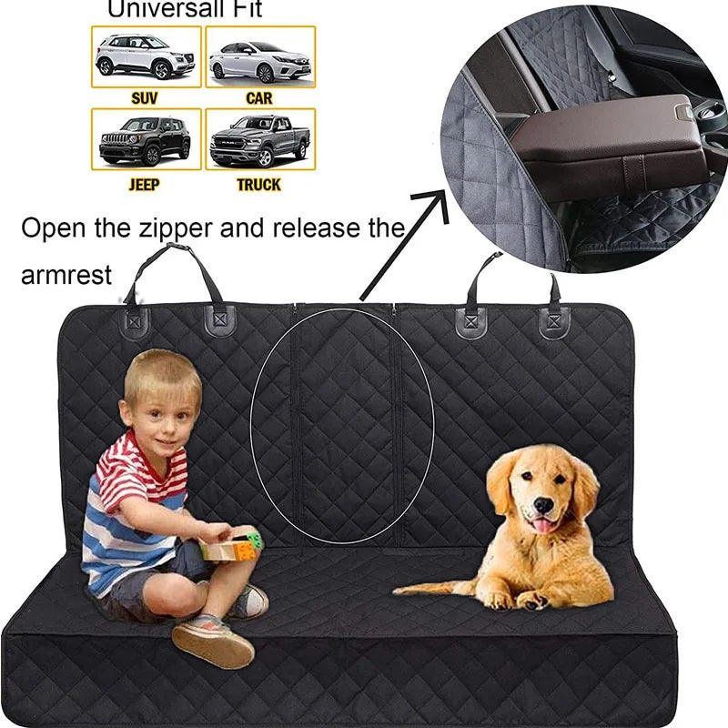 Waterproof Dog Car Seat Cover Universal Pet Protector Mat Non-Slip Back Seat Safety Carrier Durable Travel Accessory