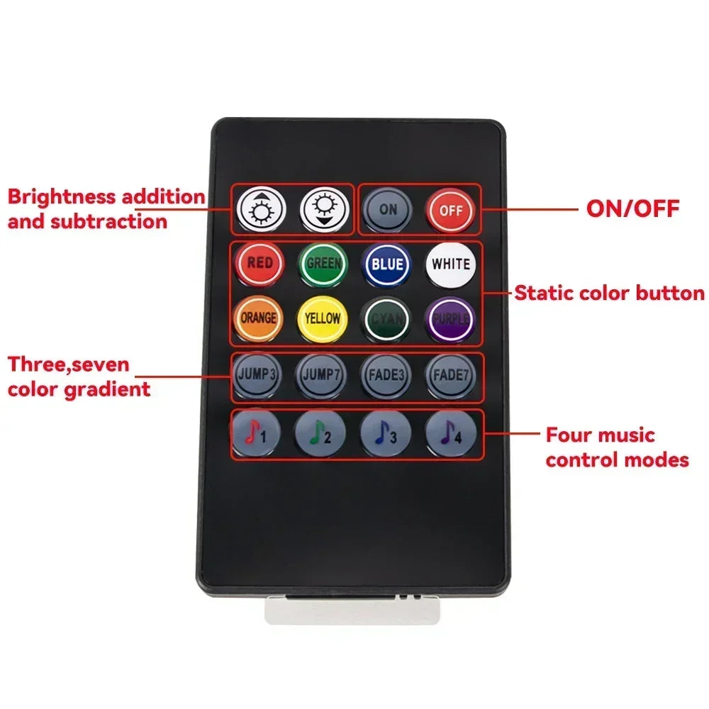 RGB Car Underglow Strip Lights with App Control Waterproof Strip Lights for Cart Boat Decoration LED Exterior Lights Strip DC12V