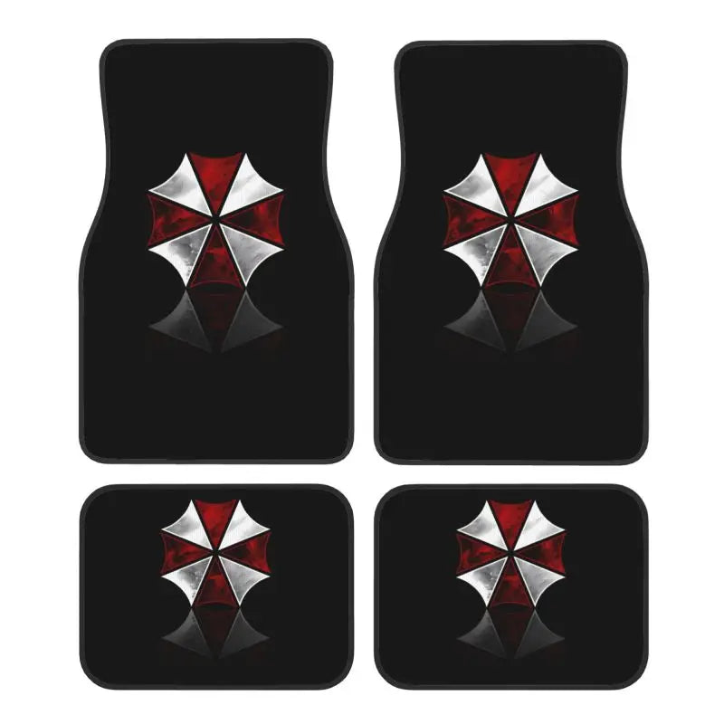 Umbrella Corporation Car Floor Mats of 4 Pieces Anti Slip Front and Rear Foot Mats Universal Car Interior Accessories Decoration