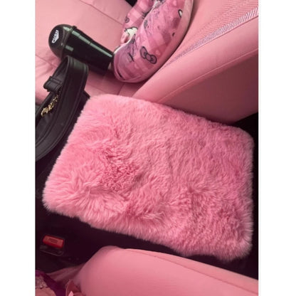 Cute Car Armrest Box Plush Covers Cushion Warm Center Console Arm Cover Pads Stowing Tidying Universal Automobile Interior Decor