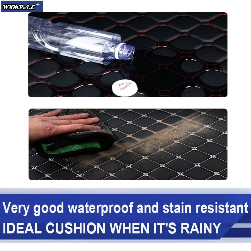 Car Mats Floor For Peugeot 5008 P87 2017~2023 7seat Luxury Leather Mat Car Floor Mats Universal Waterproof Cocho Car Accessories