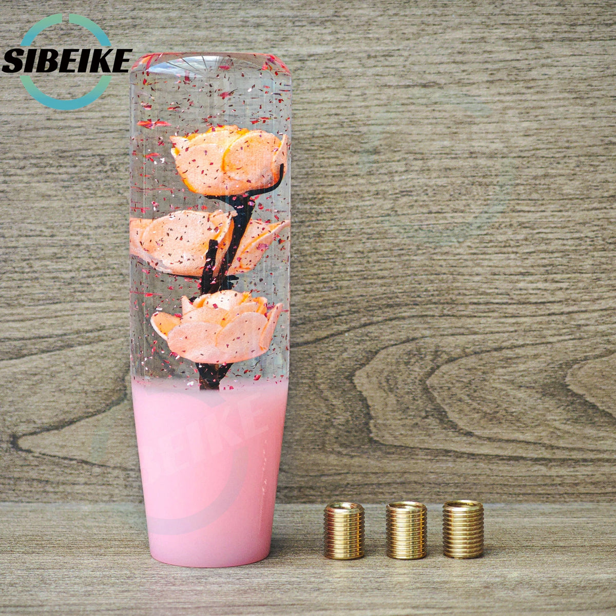 15CM Universal Transparent Flower Gear Shift Knob Car Manual Shifter Head Shift Knob Stick