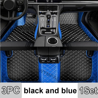 Car Mats Floor For Peugeot 5008 P87 2017~2023 7seat Luxury Leather Mat Car Floor Mats Universal Waterproof Cocho Car Accessories