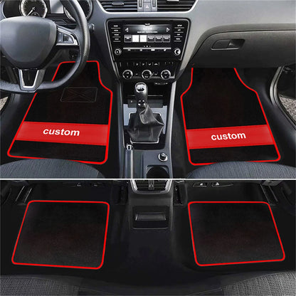 Custom Text  Car Floor Mats Universal Automotive Car Mat Full Set Of 4 Front And Rear Car Carpet  Auto Interior Accessories
