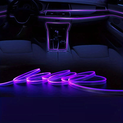 RGB Car Interior LED Light Strip Ambient Neon Invisible Light USB Fiber Optic Atmosphere Lamp Support Control Colorful