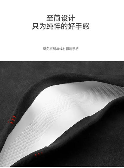 Steering Wheel Cover, Ultra-thin, Non-slip, D-shaped Round, Breathable, Sweat-absorbent, Suede Cover for All Seasons