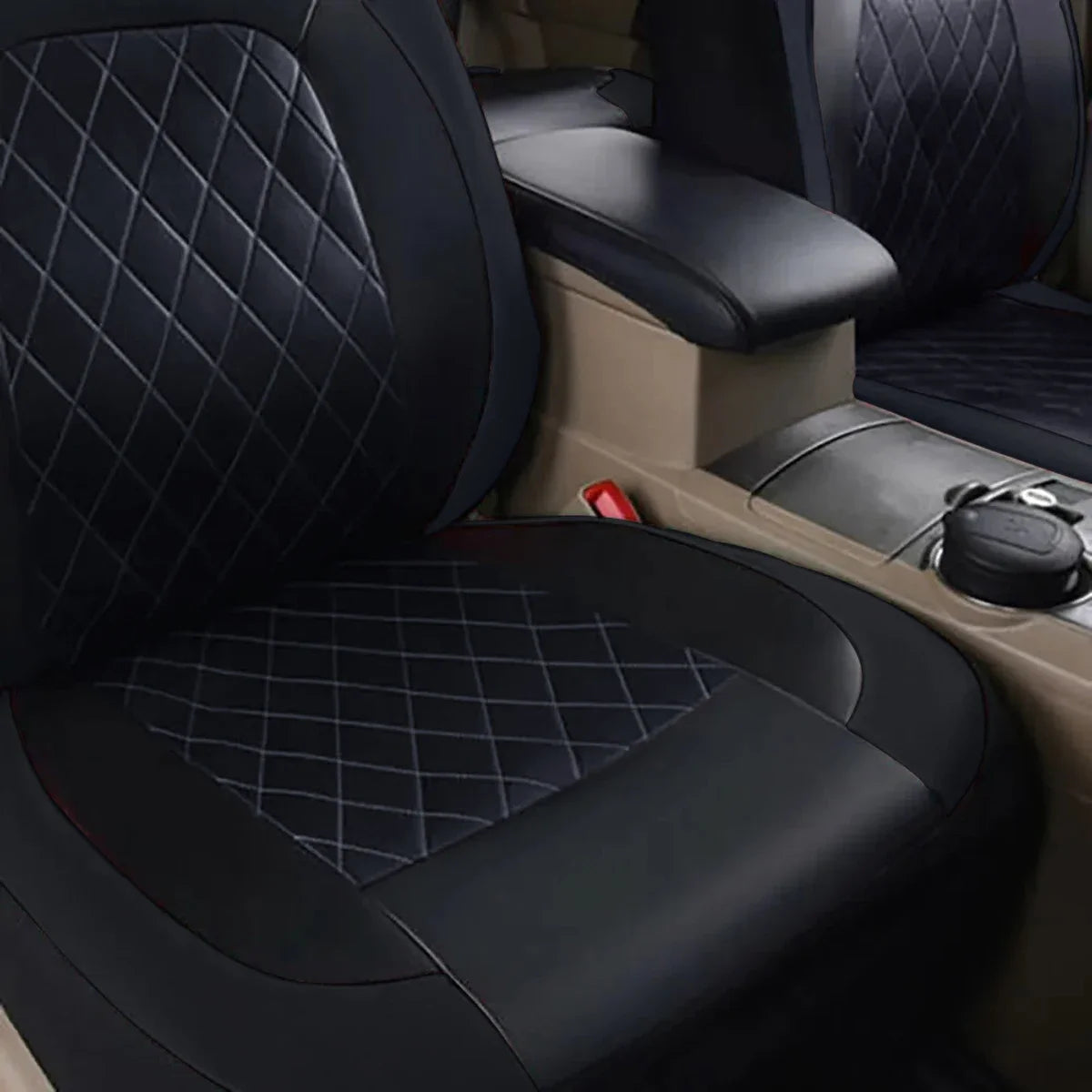 PU Leather Car Seat Cover - Universal, Waterproof, for Sedan, SUV, Pickup Truck, All Seasons