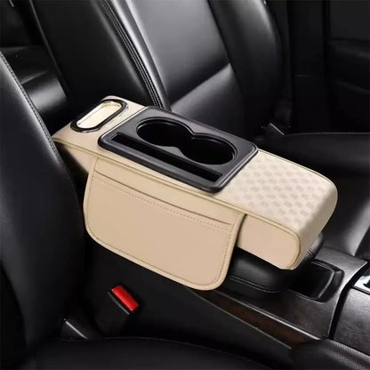 Car Center Console Height Increasing Armrest Cushion Holder with Pad PU Armrest Universal Tissue Box Multifunctional Cup Le V2Y7