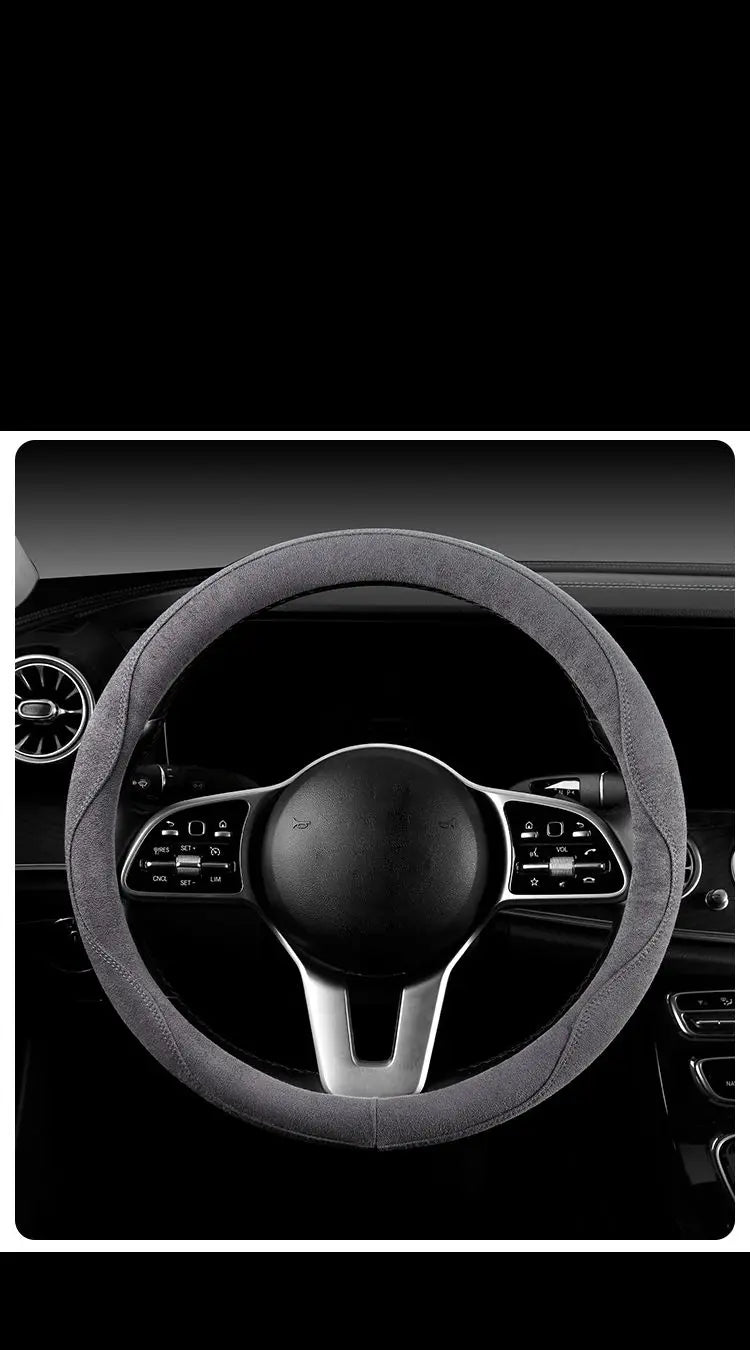 Steering Wheel Cover, Colorful Thread Suede, New Style, Sweat-Absorbent, Non-Slip, Wear-Resistant, Suitable for All Seasons