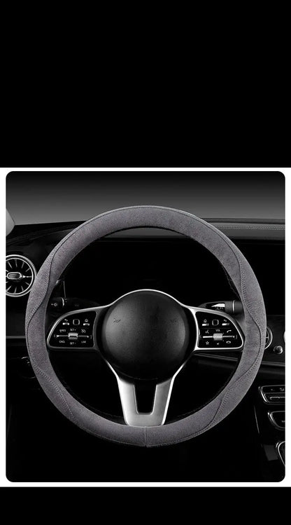 Steering Wheel Cover, Colorful Thread Suede, New Style, Sweat-Absorbent, Non-Slip, Wear-Resistant, Suitable for All Seasons
