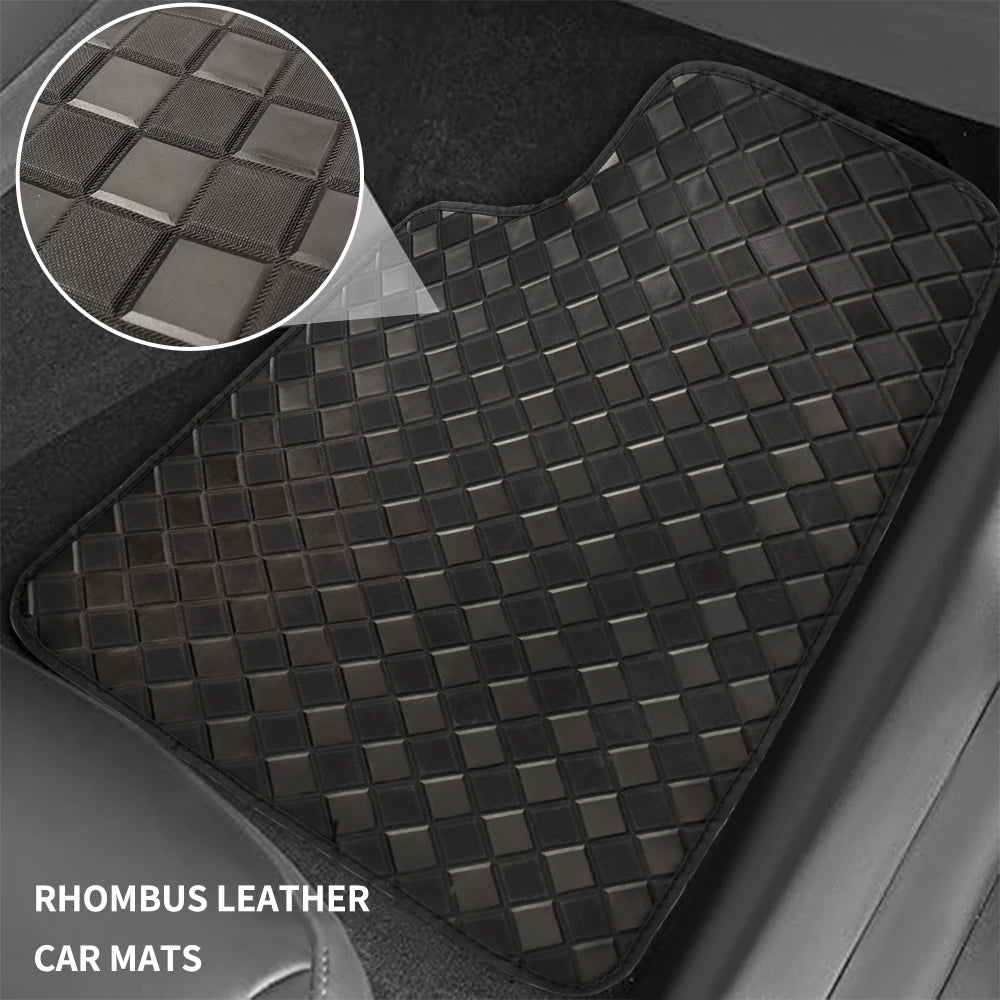 5 Pcs Universal Car Floor Mats Full Set Leather Front & Rear Seat Floor Liners All Weather Non-Slip Carpet Protector