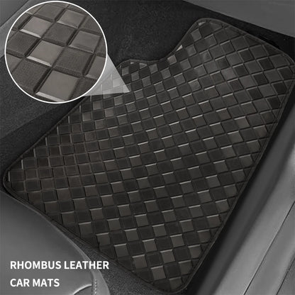 5 Pcs Universal Car Floor Mats Full Set Leather Front & Rear Seat Floor Liners All Weather Non-Slip Carpet Protector