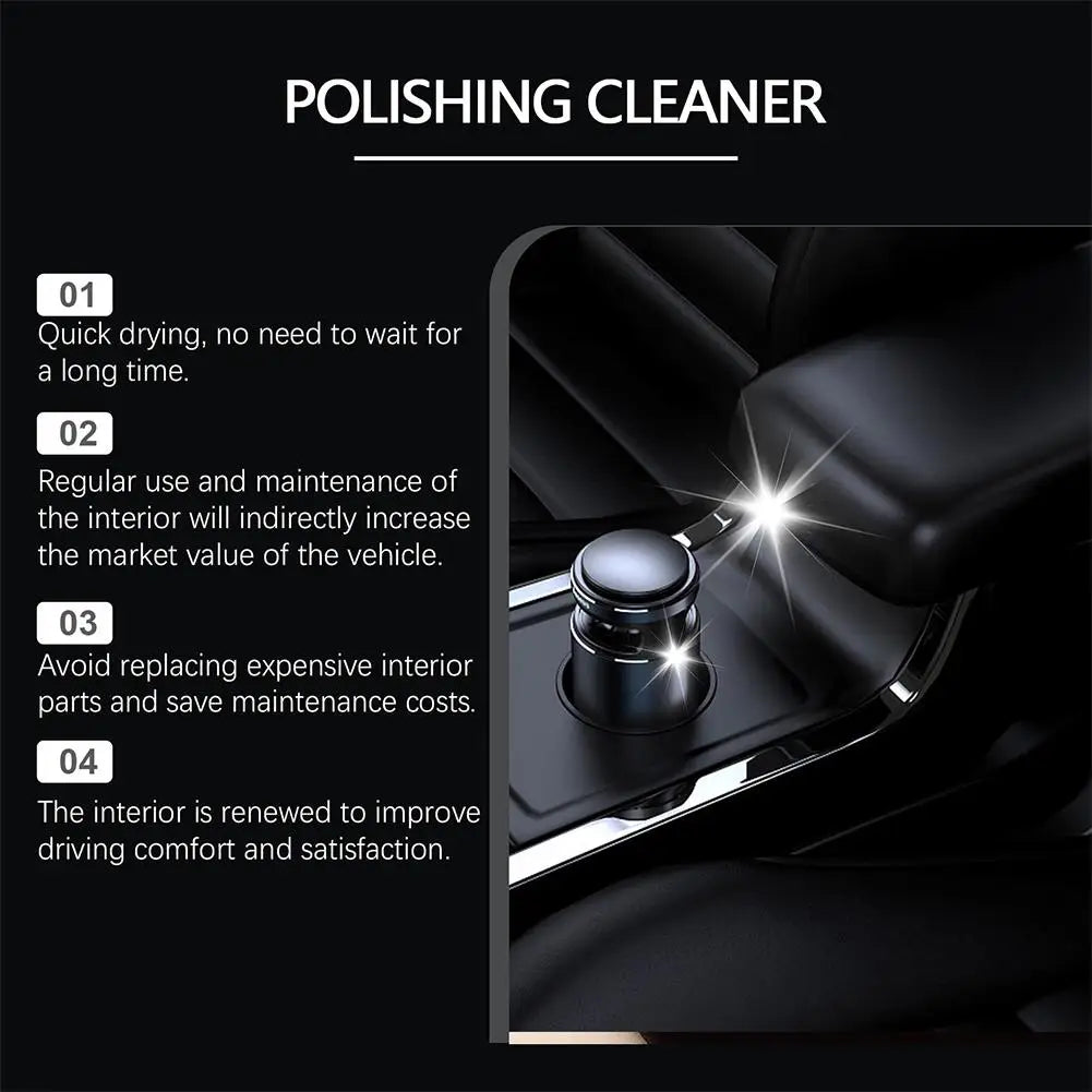 100ml Car Interior Polishing Cleaner Spray, Dashboard & Leather Restorer, UV Protection  Conditioner for Plastic, Vinyl & Rubber