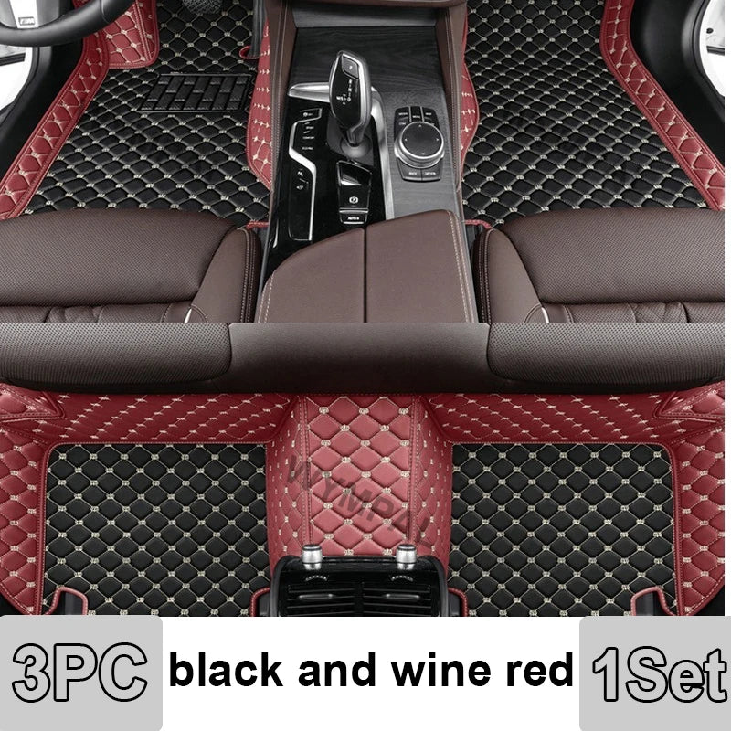 Car Mats Floor For Peugeot 5008 P87 2017~2023 7seat Luxury Leather Mat Car Floor Mats Universal Waterproof Cocho Car Accessories