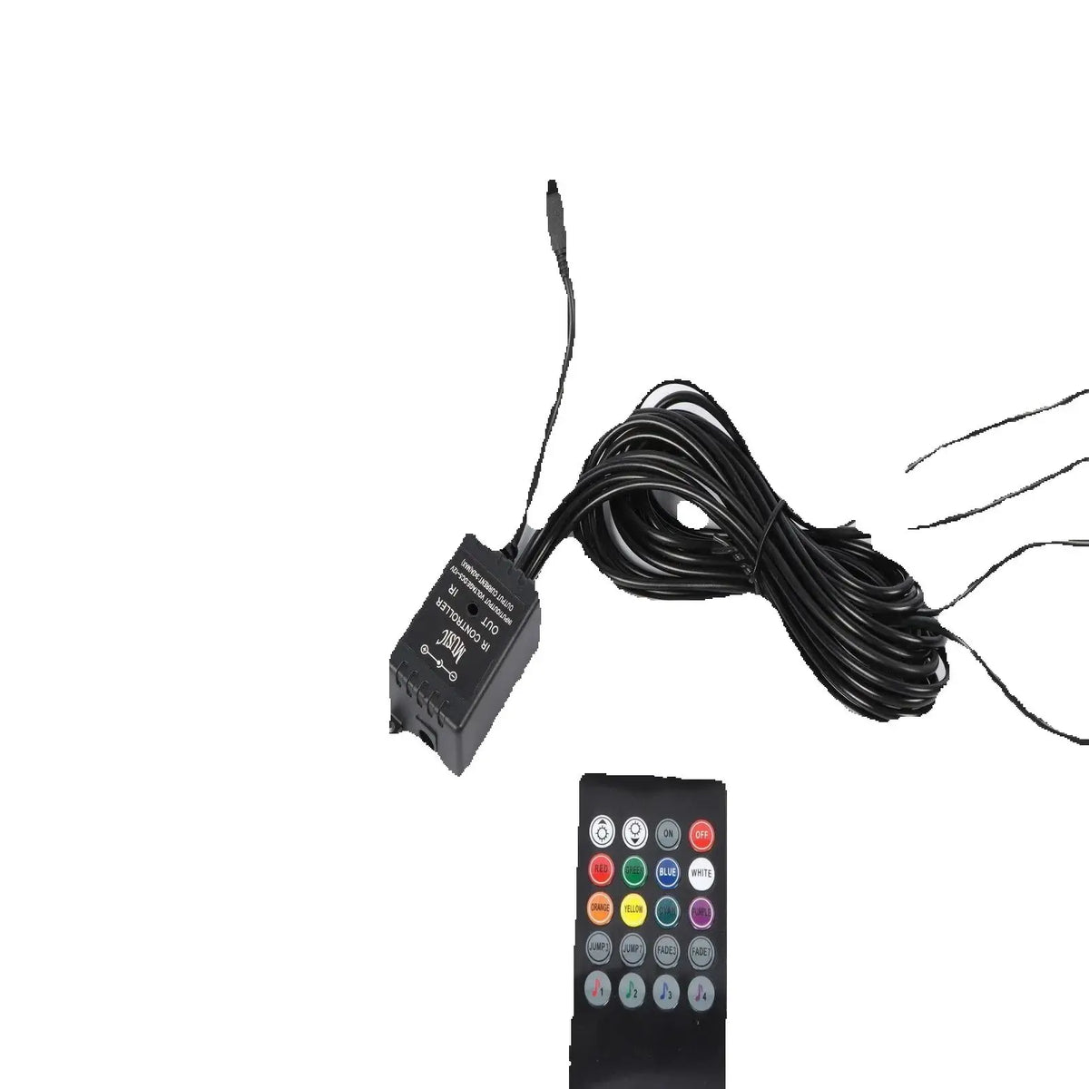 RGB LED Atmosphere Light Strip 48 LEDs 22.5cm 12V for Car Motorcycle ATV Remote Voice Control