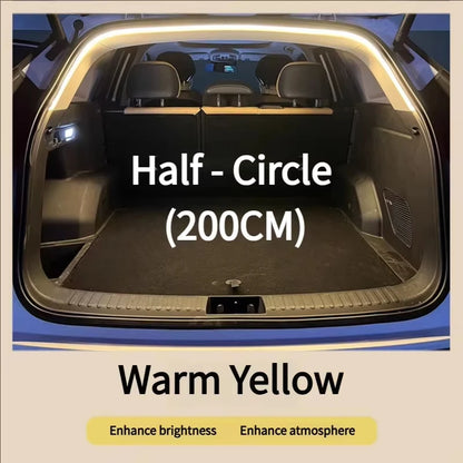 Car Trunk LED Light Strip 400cm/200cm Flexible Interior Ambient Lighting for SUV/MPV Automatic On/Off Hidden Installation