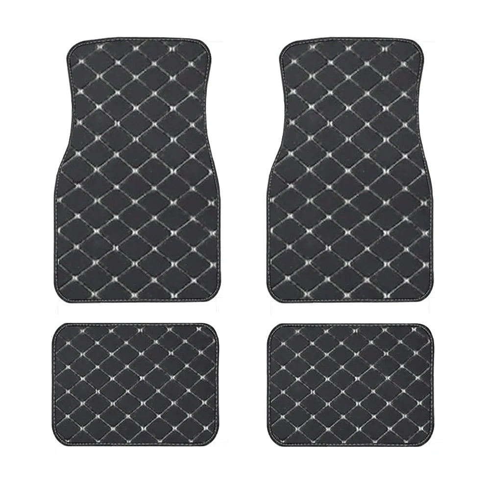 4pcs Car Floor Mats Universal Waterproof  Front Rear Full Set Auto Rugs Leather Car Carpet  Accessories Interior