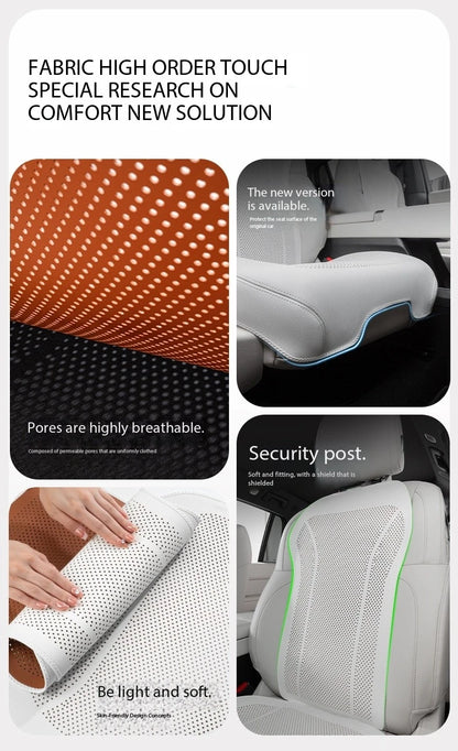 Breathable Leather Car Seat Cover Universal Front Seat Protection Cushion Luxury Car Interior Backrest Support Mat Accessories