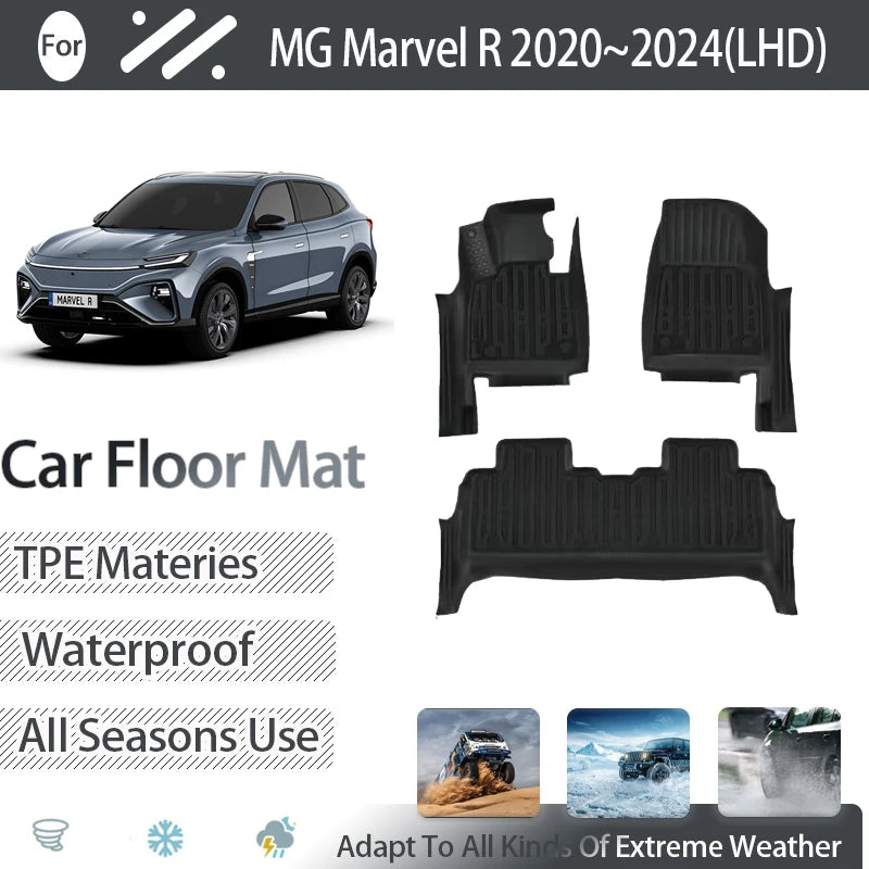 Car Floor Mat For Rising MG Marvel R 2020 2021 2022 2023 2024 Dirt-resistant Foot Carpets TPE Floors Covers LHD Auto Accessories