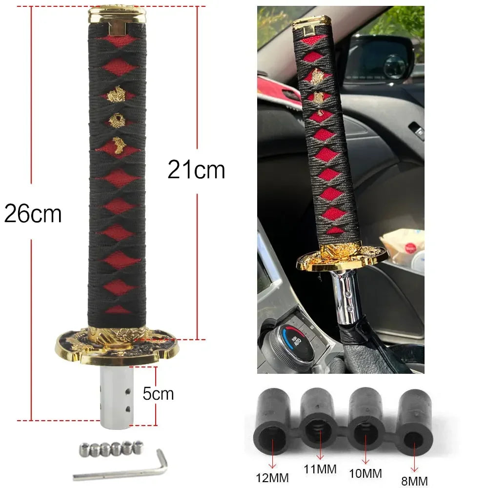 Universal Car Gear Shift Knob Katana Samurai Sword Shift Knob Aluminum Shifter Lever With Adapters Gear Shift Knob 10/15/26cm