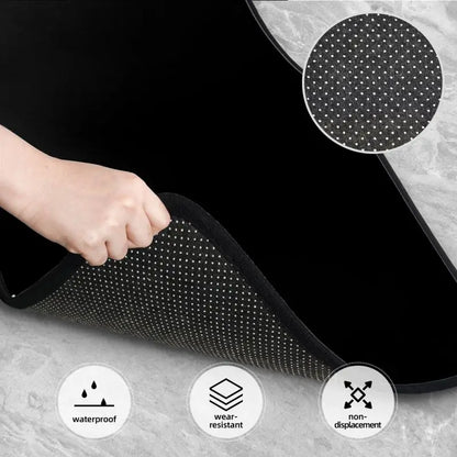 Black Solid Color Car Floor Mats Universal Non-Slip Carpets Rugs Front & Rear Car Foot Mats Set of 4 Pieces Auto Accessories