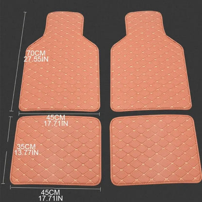 4 pcs Waterproof Leather Car Floor Mats Universal Auto Foot Pad Protector Automobile Interior Carpet Accessories Interior