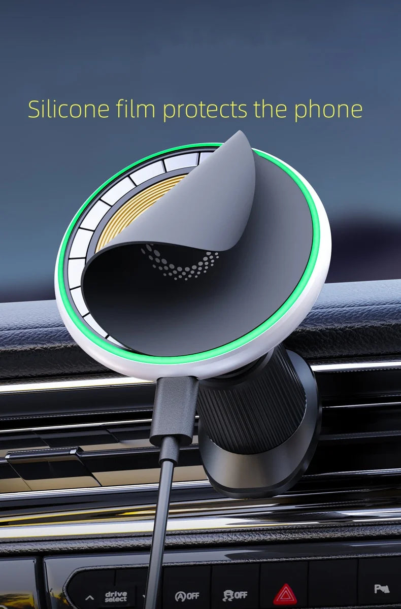 Magnetic Car Phone Holder For Hyundai Accent Solaris 2016 2017 2018 2019 2020 15W Wireless Charging Car Phone Holder Magsafe
