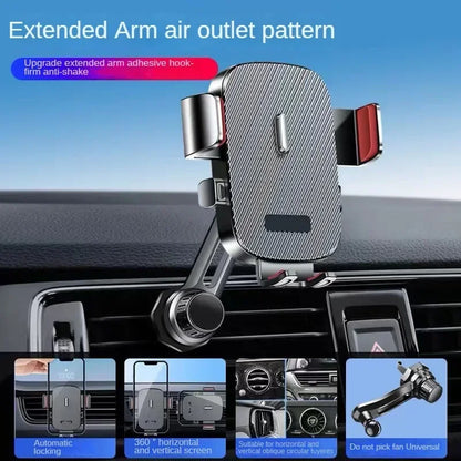 Car Phone Holder New Universal Phone Holder with Hook Clip, Automatic Locking Without Blocking Air Outlet, Car Ventilation