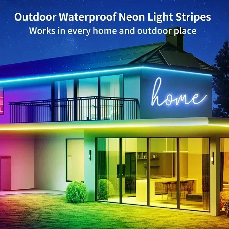RGB Flexible LED Strip Lights USB Neon Rope Lights Remote App Control Music Sync Color Change Gaming Room Party Decor DIY Design