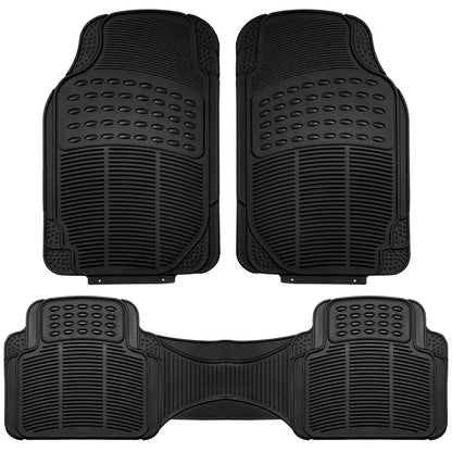 Car Floor Mats for All Weather Rubber 3pc Set Tactical Fit Heavy Duty Black Universal car floor mats Auto Accessories Tuning