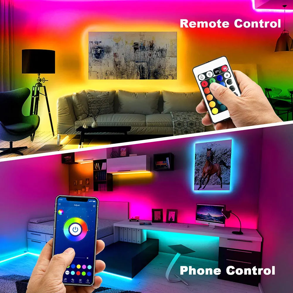 RGB 5050 Led Strip Lights Smart Home TV USB Wall Lamps Ramadan Decoration 2023 Bedroom Closets Aesthetic Room Decor Night Light
