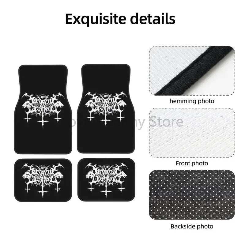 Gothic Car Floor Mats Non-Slip Carpets Rugs Auto Mat Accessories Decor Front & Rear Car Foot Mats Set of 4 Pieces
